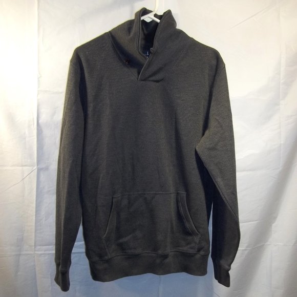 Old Navy Mens Shirt Size Large Long Sleeve Pouch Pocket Button Casual Gray - Picture 1 of 7